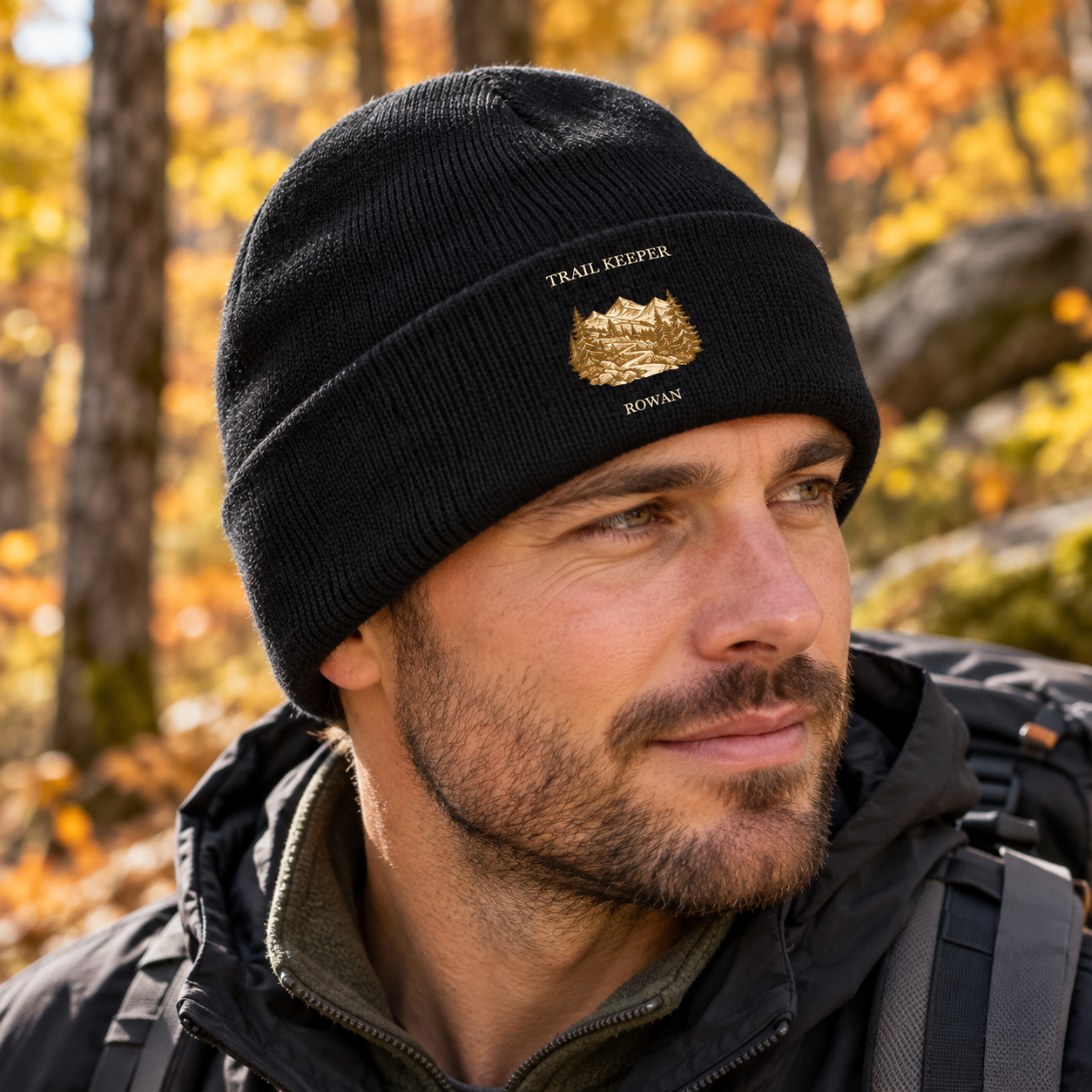 Trail Keeper · Personalized Hiking Beanie · Black · One size