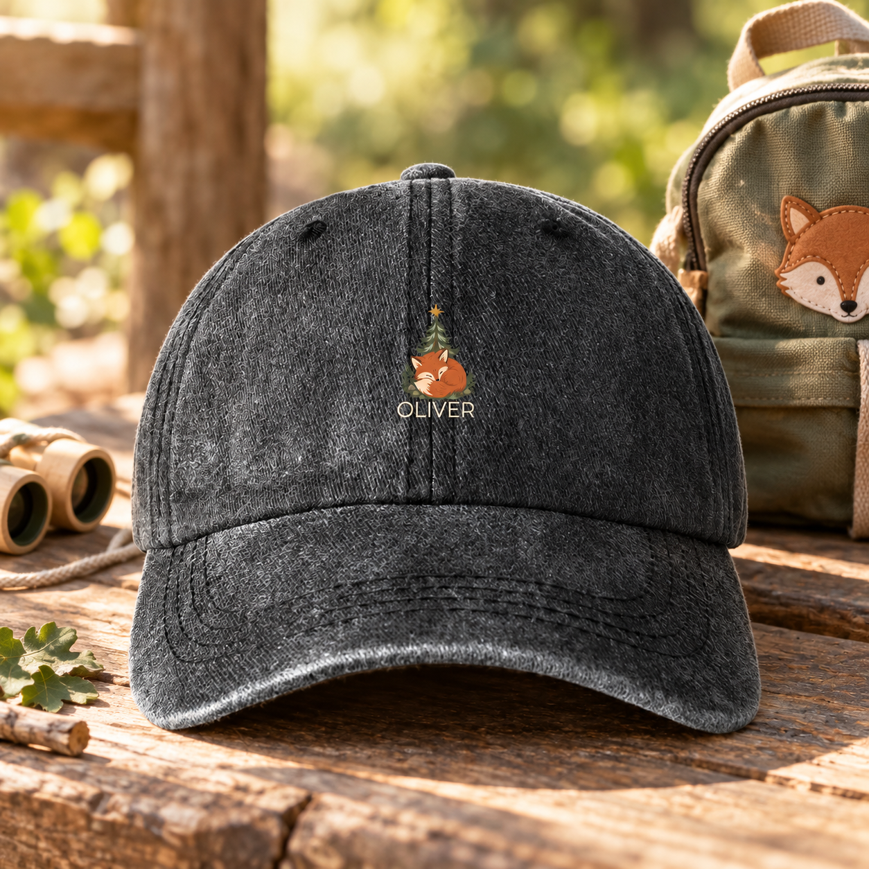 Tiny Trail · Personalized Kids’ Explorer Cap · Black · One size