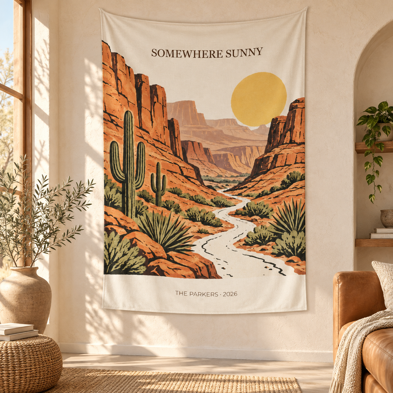 Desert Bloom · Personalized Desert Tapestry · 40 × 60 in