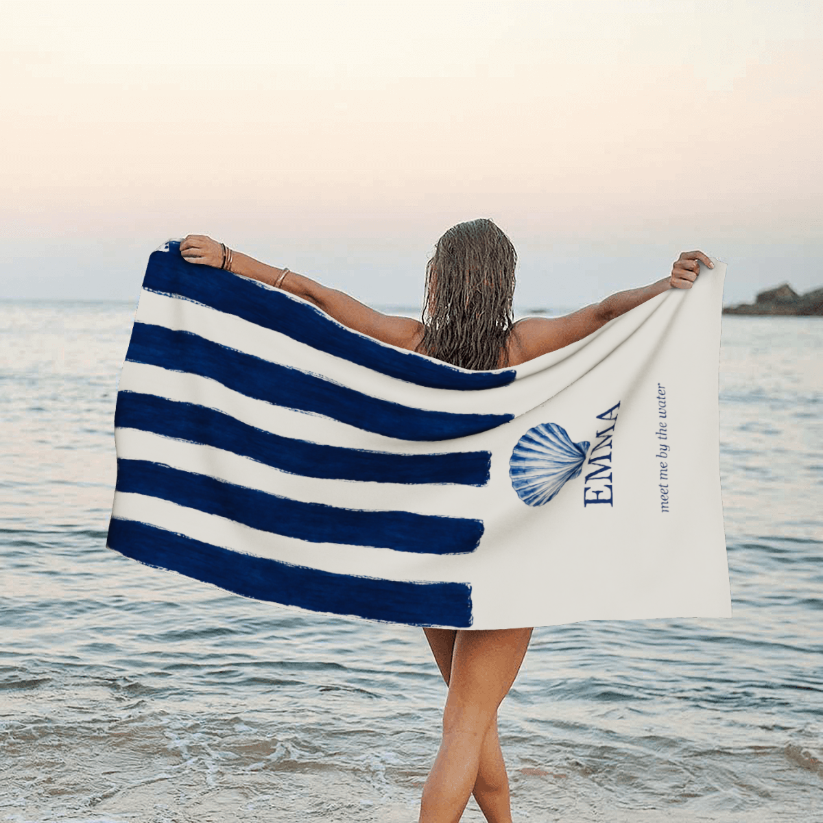 Personalized Coastal Name Towel