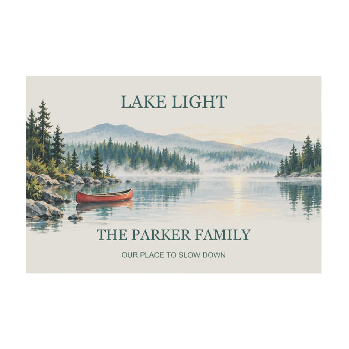Lake Light · Personalized Canoe Canvas · image 2