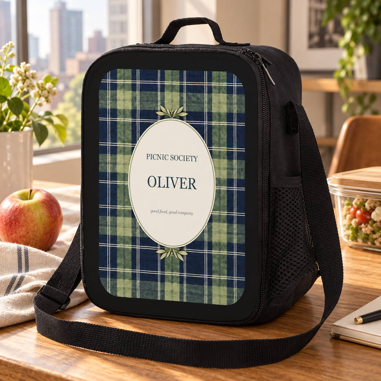 Picnic Society · Personalized Lunch Bag · Black · One size