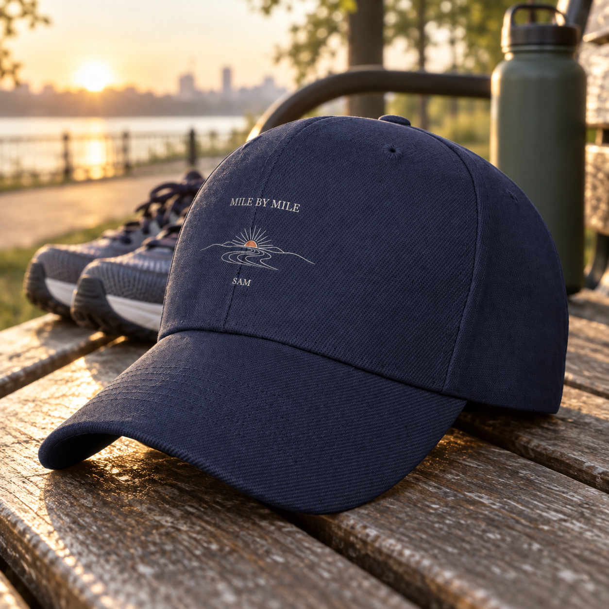 Mile by Mile · Personalized Running Cap · Navy · One size