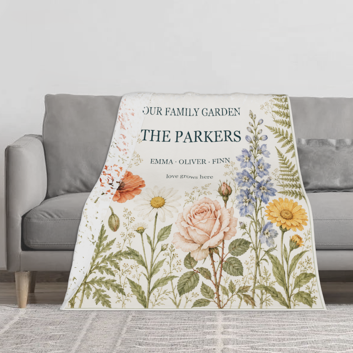 Personalized Botanical Throw
