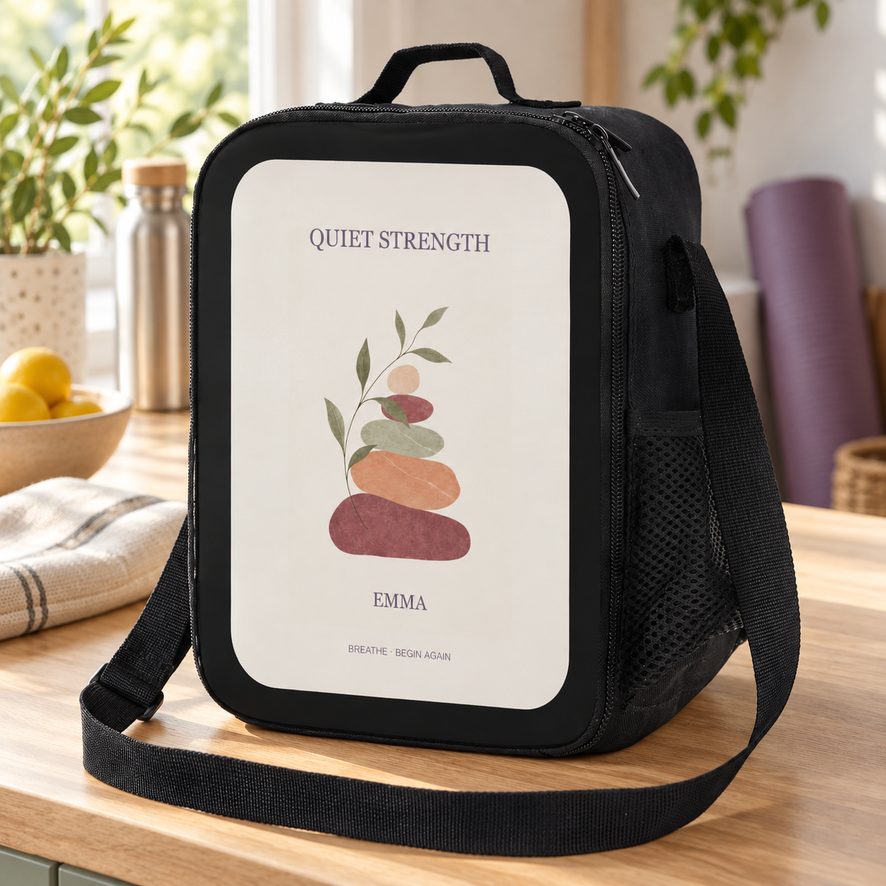 Quiet Strength · Personalized Yoga Lunch Bag · One size