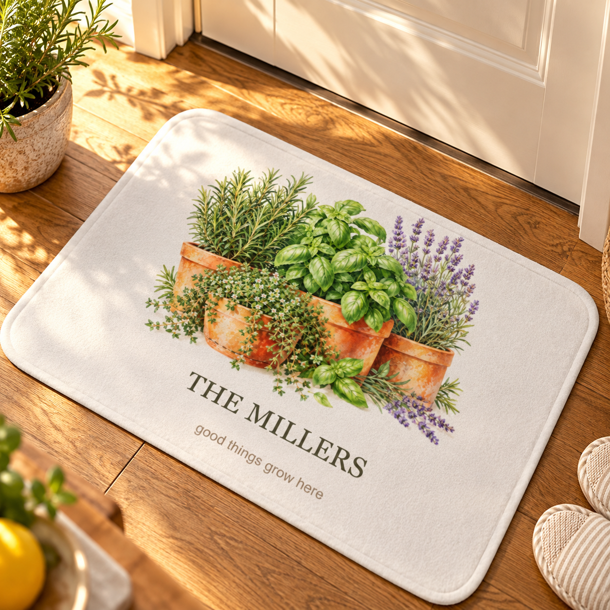 A Little Green Home · Personalized Botanical Mat · 50 × 80 cm · US