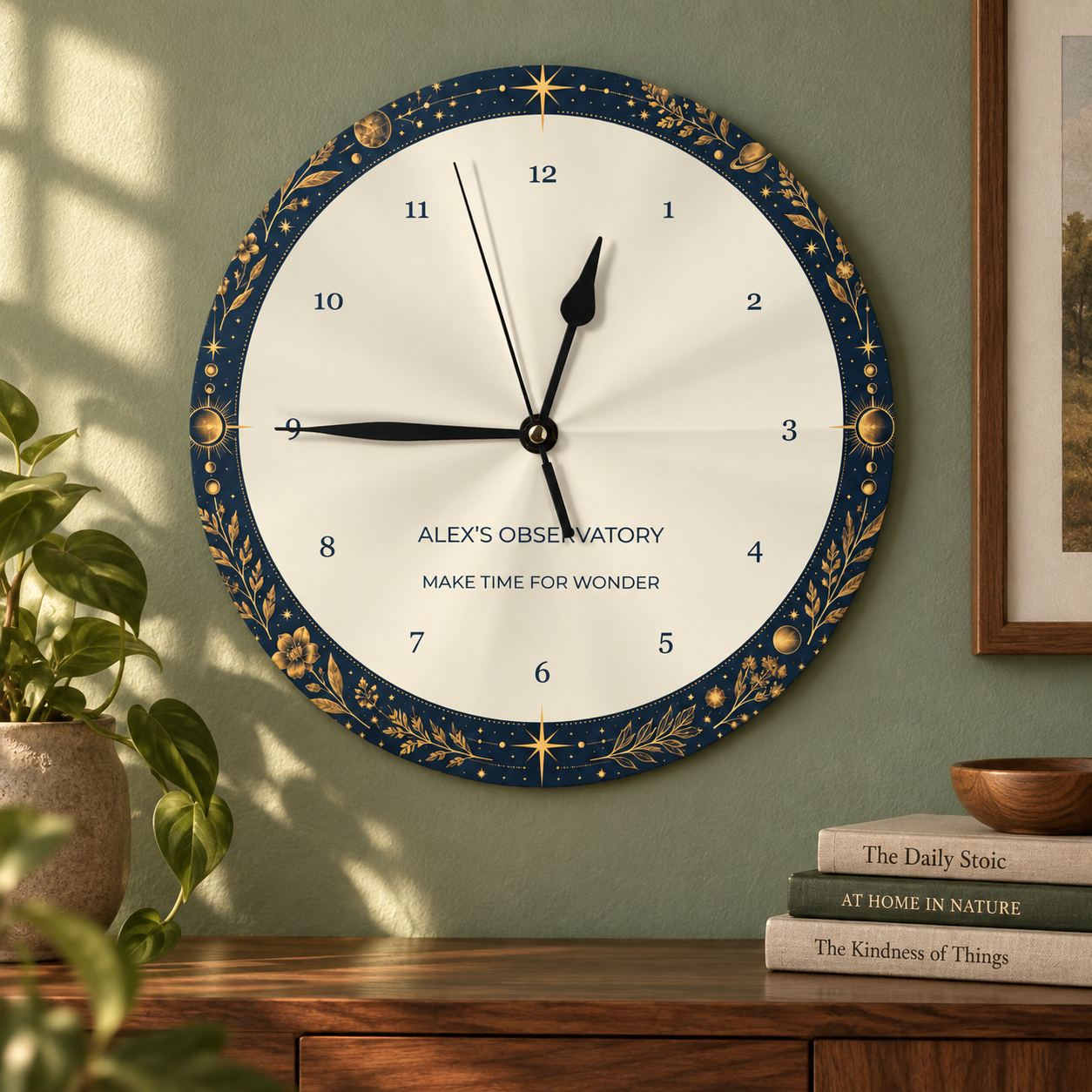 Lunar Routine · Personalized Celestial Clock · 25 cm