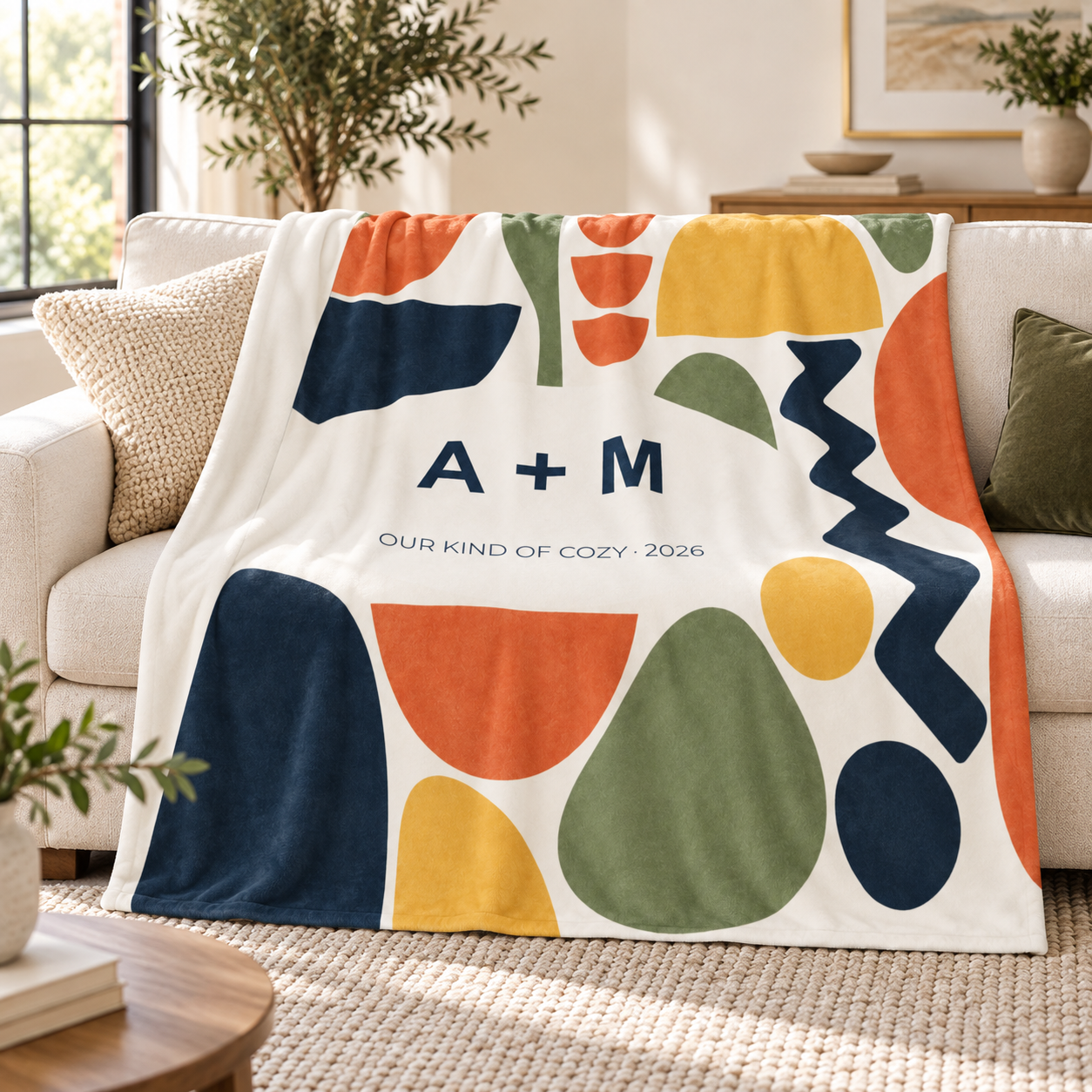 Form & Feeling · Personalized Abstract Throw · 60 × 50 in