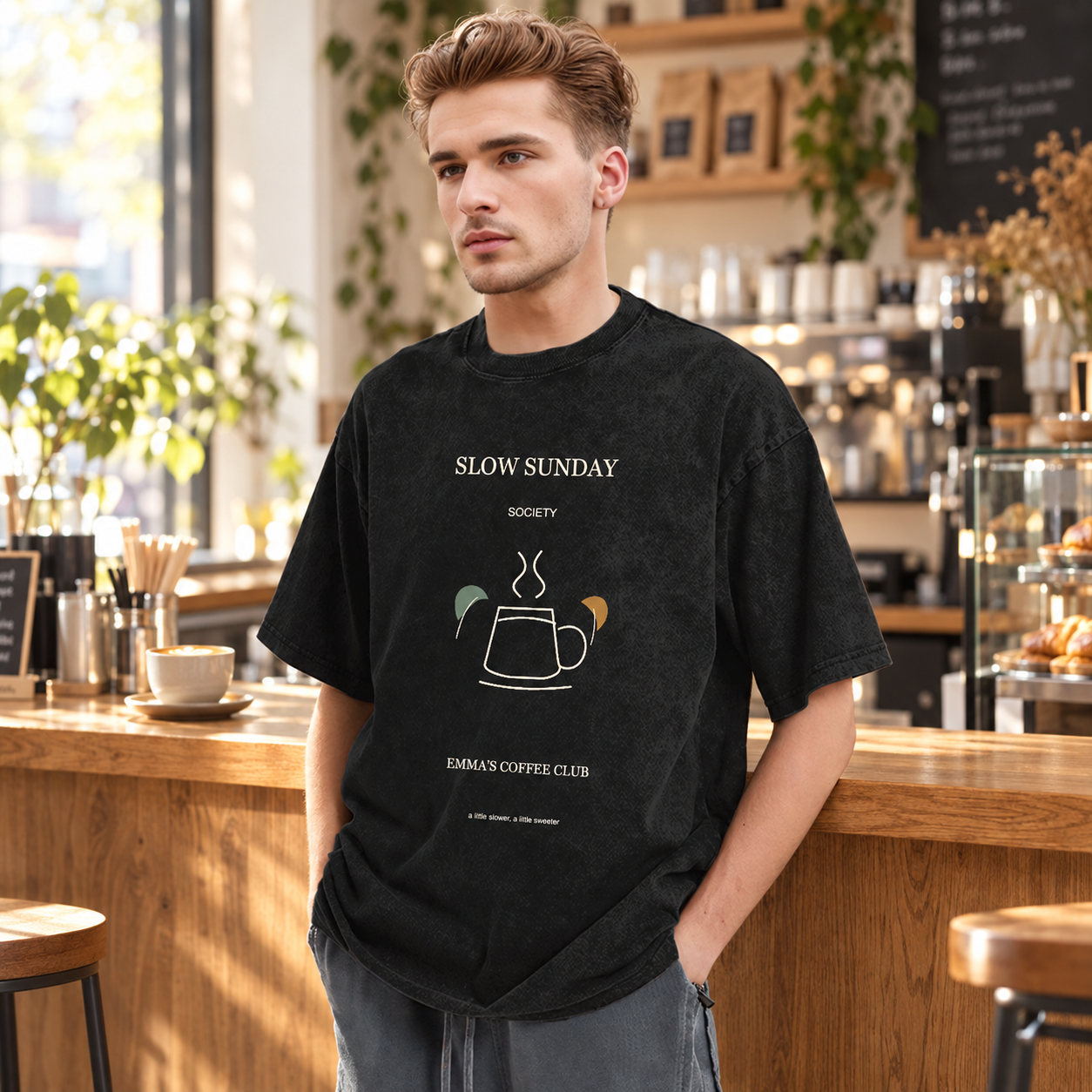 Slow Sunday Society · Personalized Coffee Tee · Black · M
