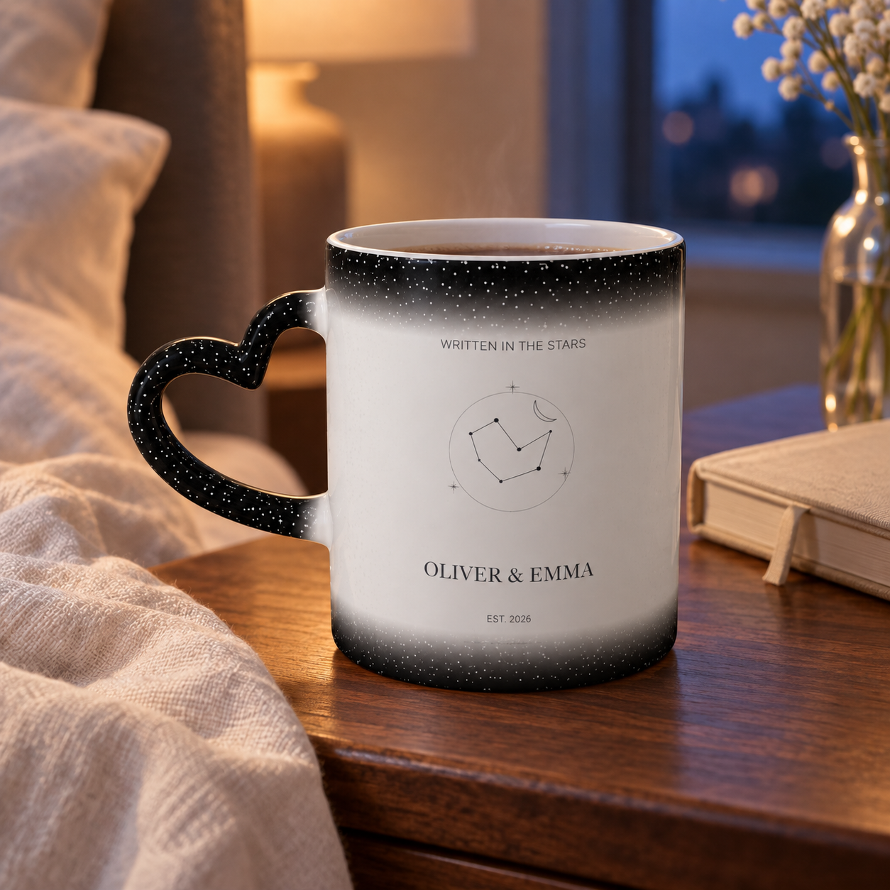 Written in the Stars · Personalized Celestial Mug · Starry heat-change · Black · 330 ml