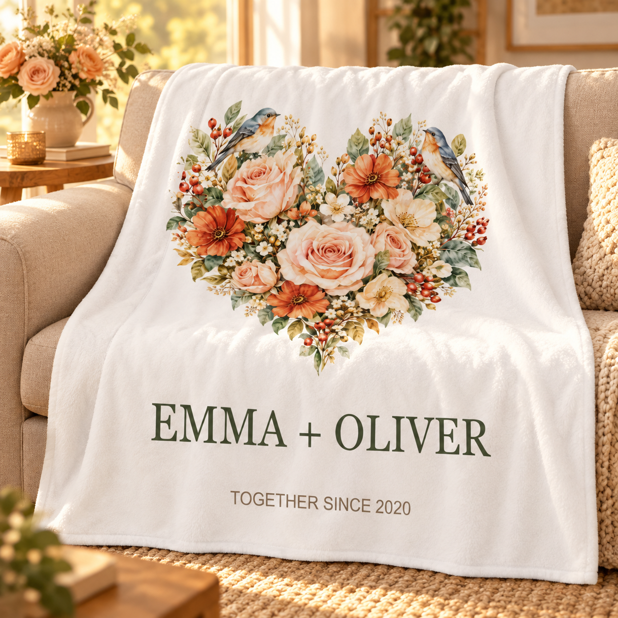 Our Story, Our Home · Personalized Anniversary Blanket · 60 × 50 in · US