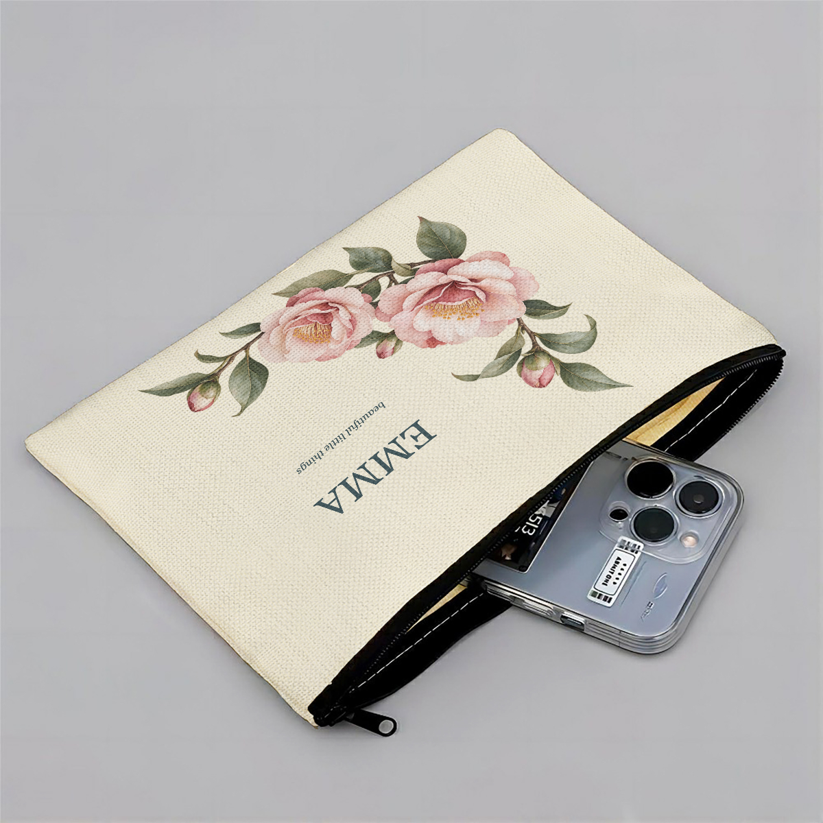 Camellia Keepsake · Personalized Floral Pouch · image 2