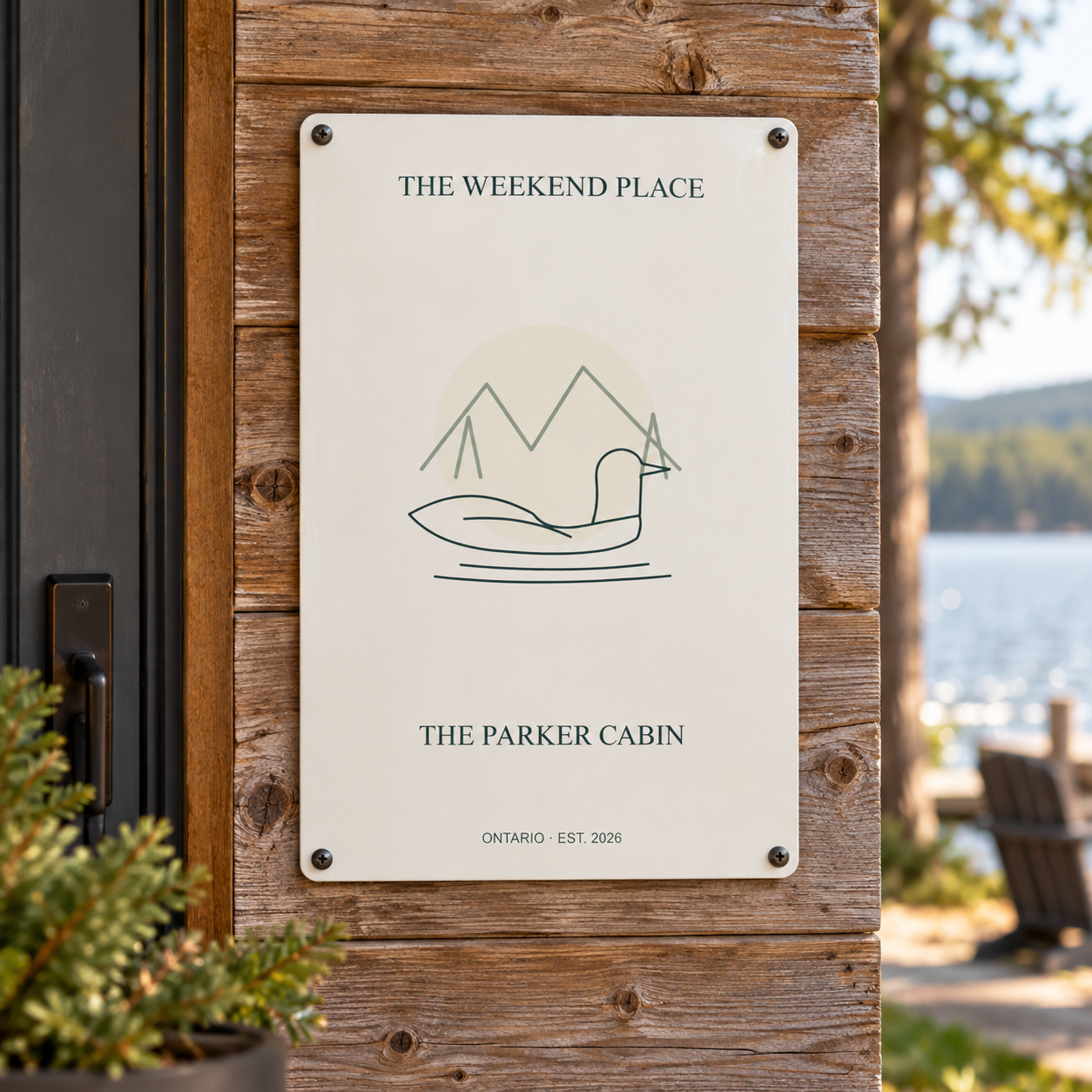The Weekend Place · Personalized Cabin Metal Sign · One size