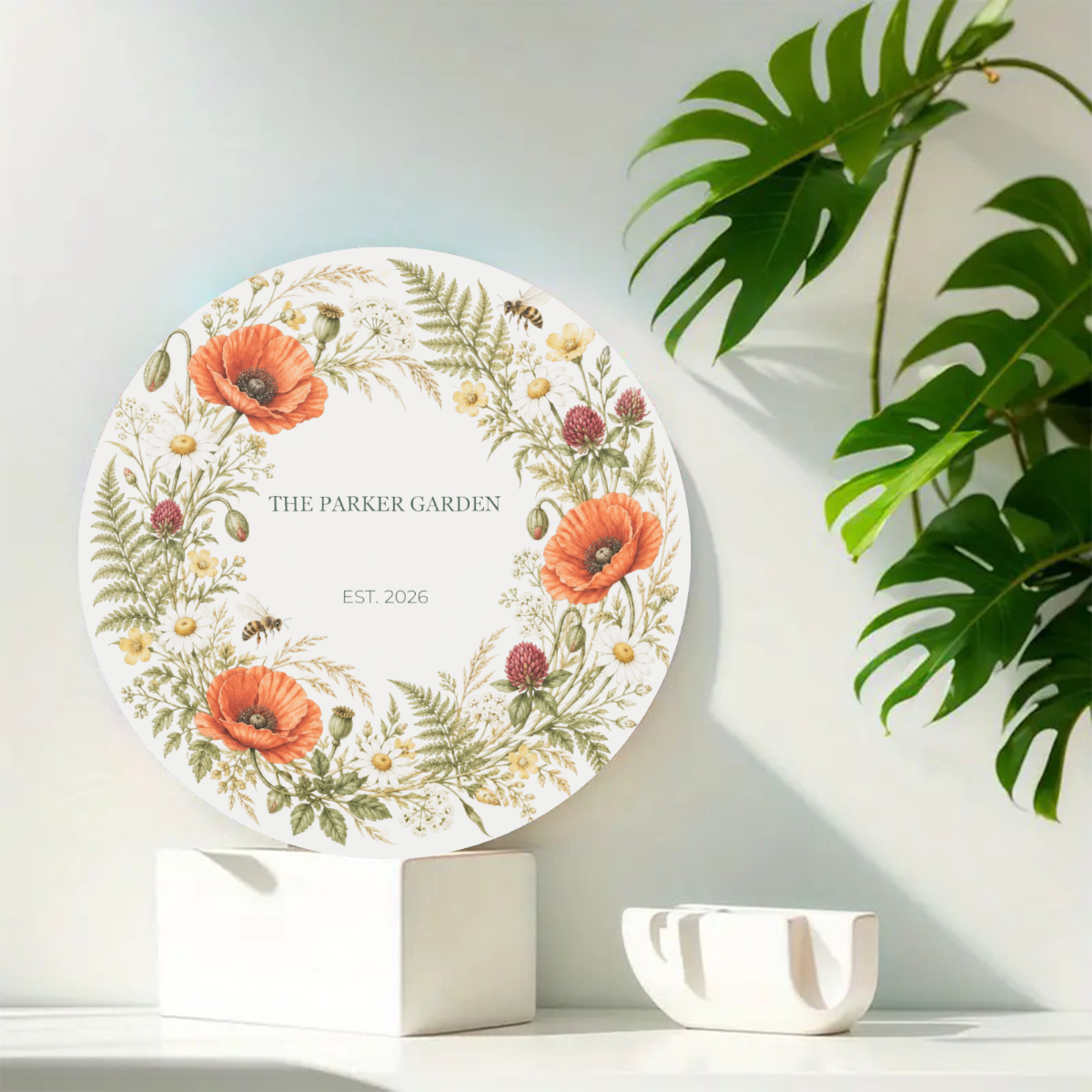 Personalized Round Meadow Sign