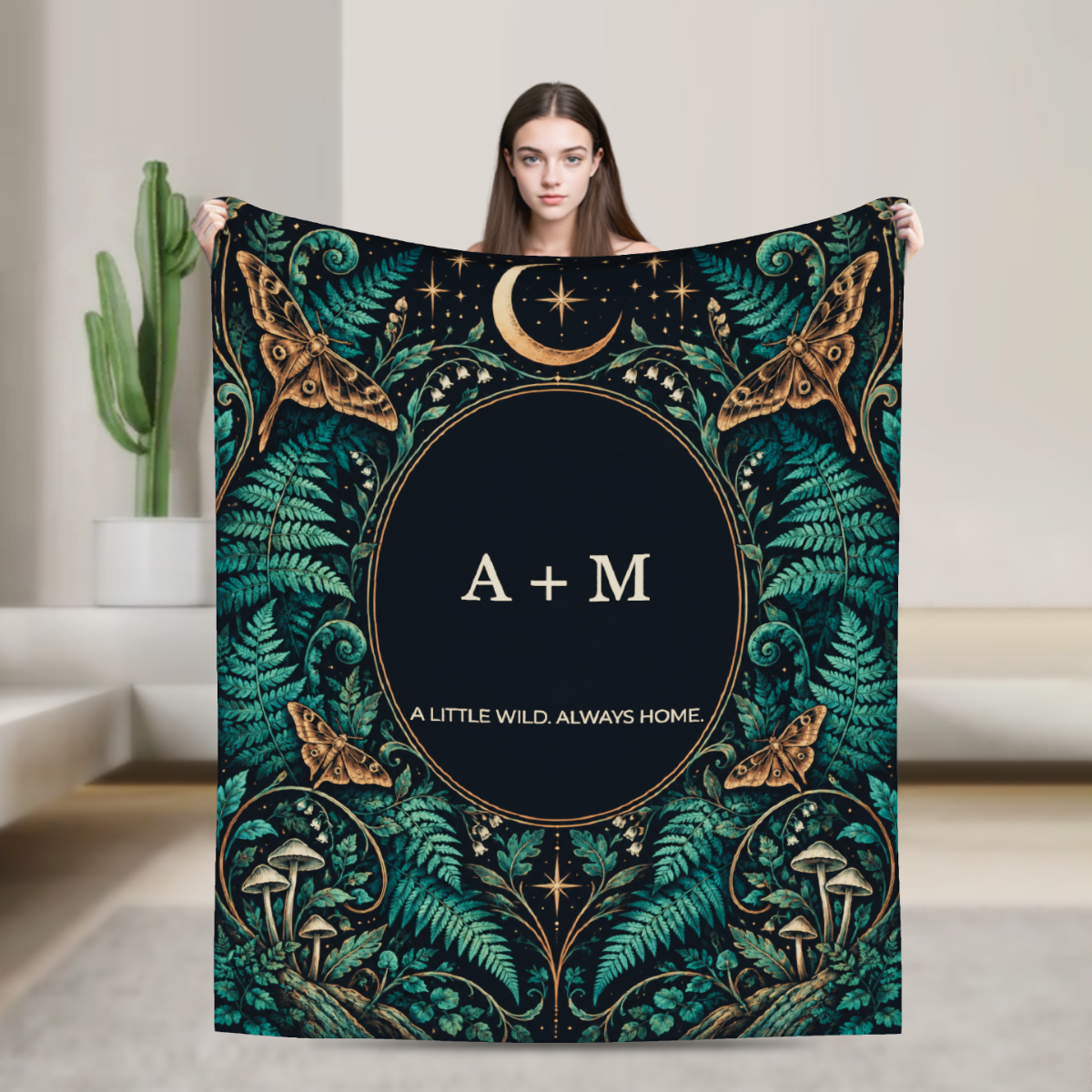 Forest Afterglow · Personalized Woodland Throw · image 2