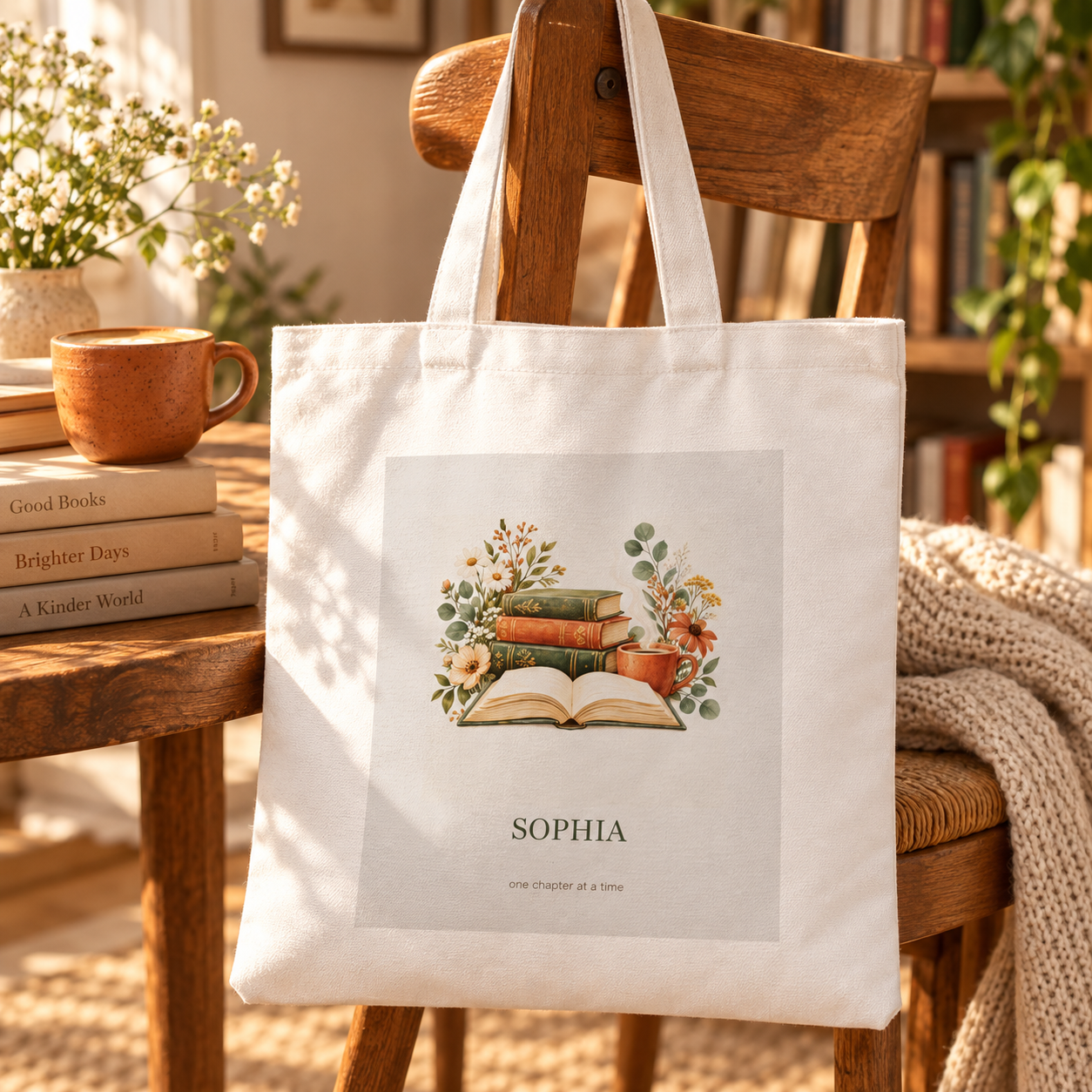 Chapter & Coffee · Personalized Reading Tote · Canvas tote · US
