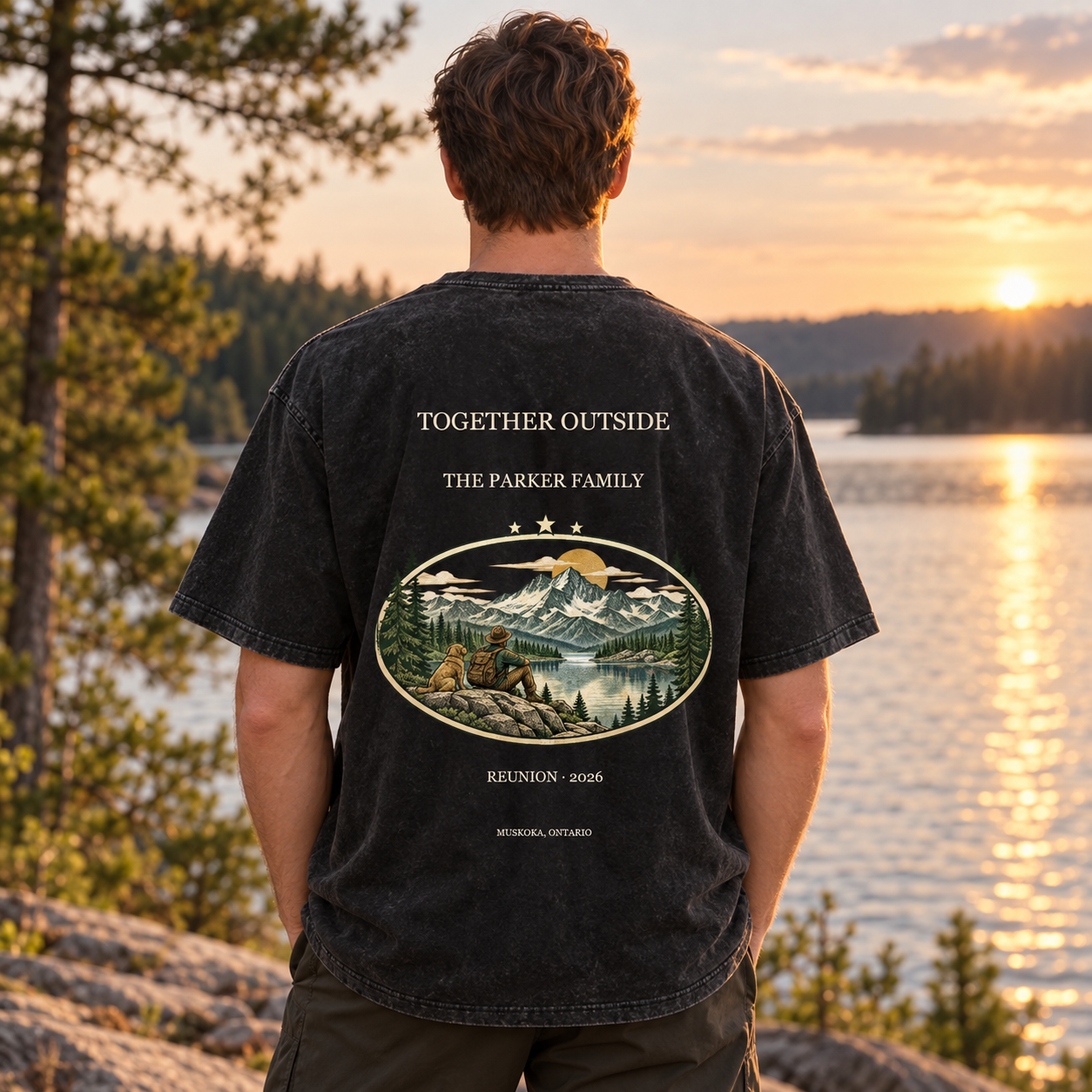 Together Outside · Personalized Family Reunion Tee · Black · M