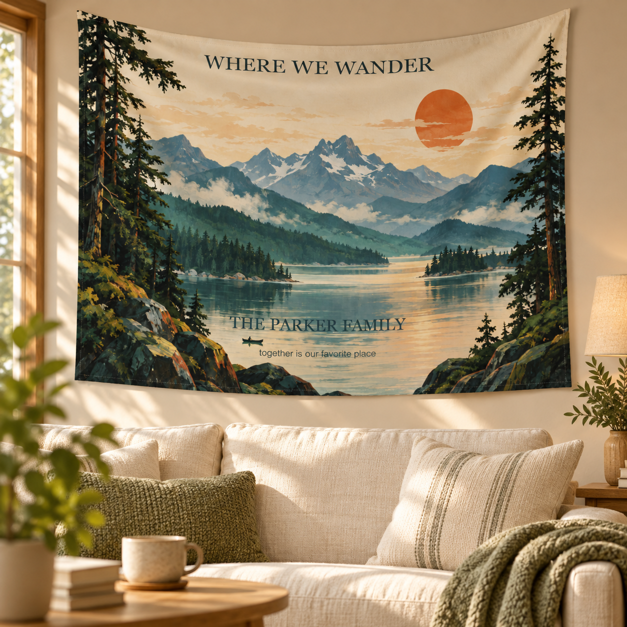 Where We Wander · Personalized Landscape Wall Tapestry · 150 × 200 cm