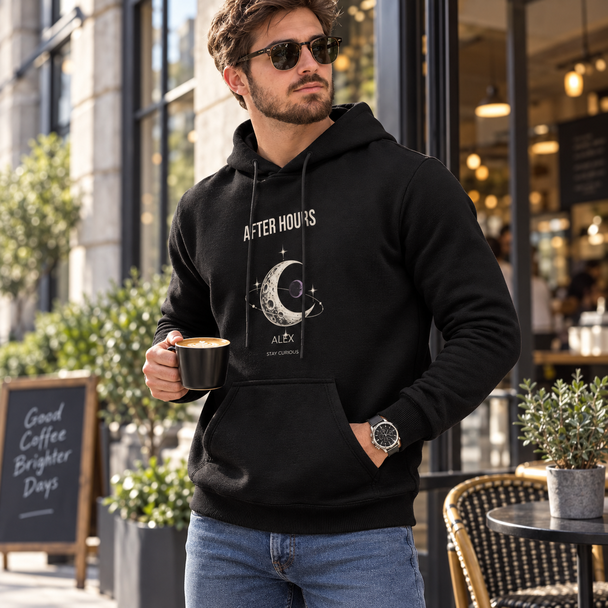 After Hours · Personalized Celestial Hoodie · Black · M