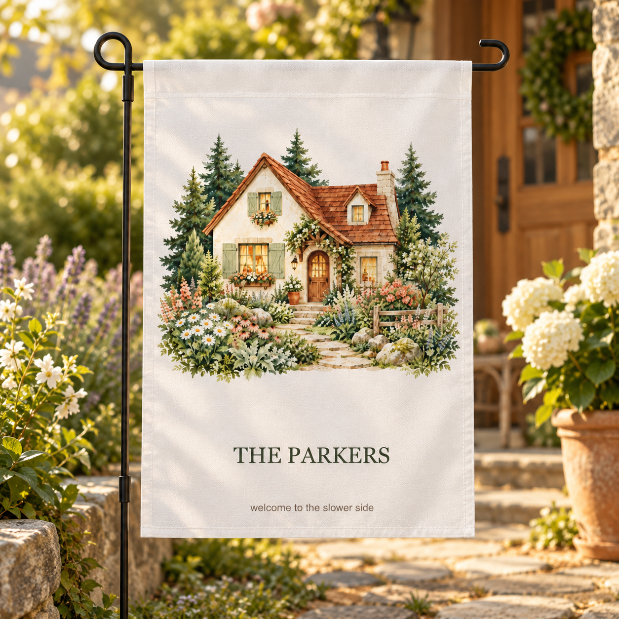 Our Weekend Place · Personalized Cottage Garden Flag · 18 × 12 in · US