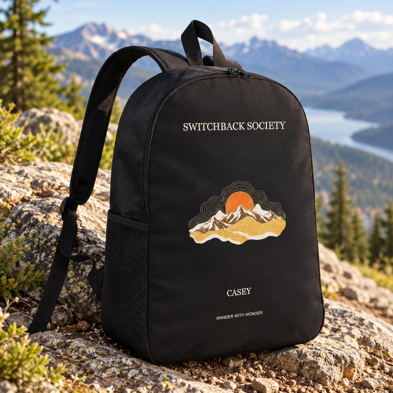 Switchback Society · Personalized Hiking Backpack · Black · One size