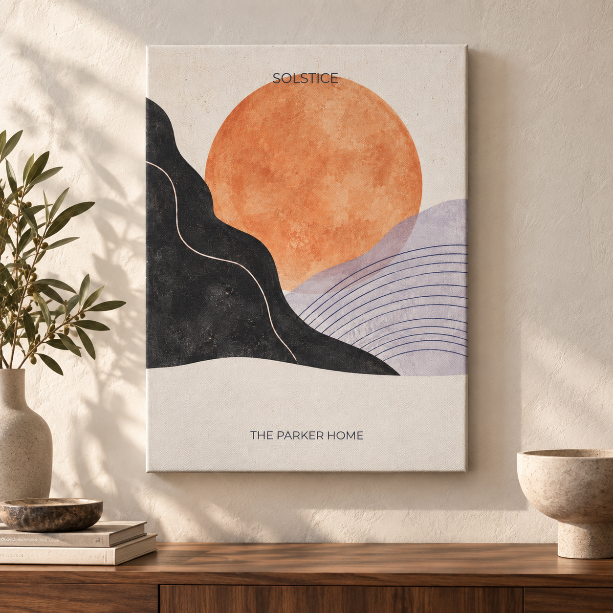 Solstice Shapes · Personalized Abstract Canvas · 12 × 16 in