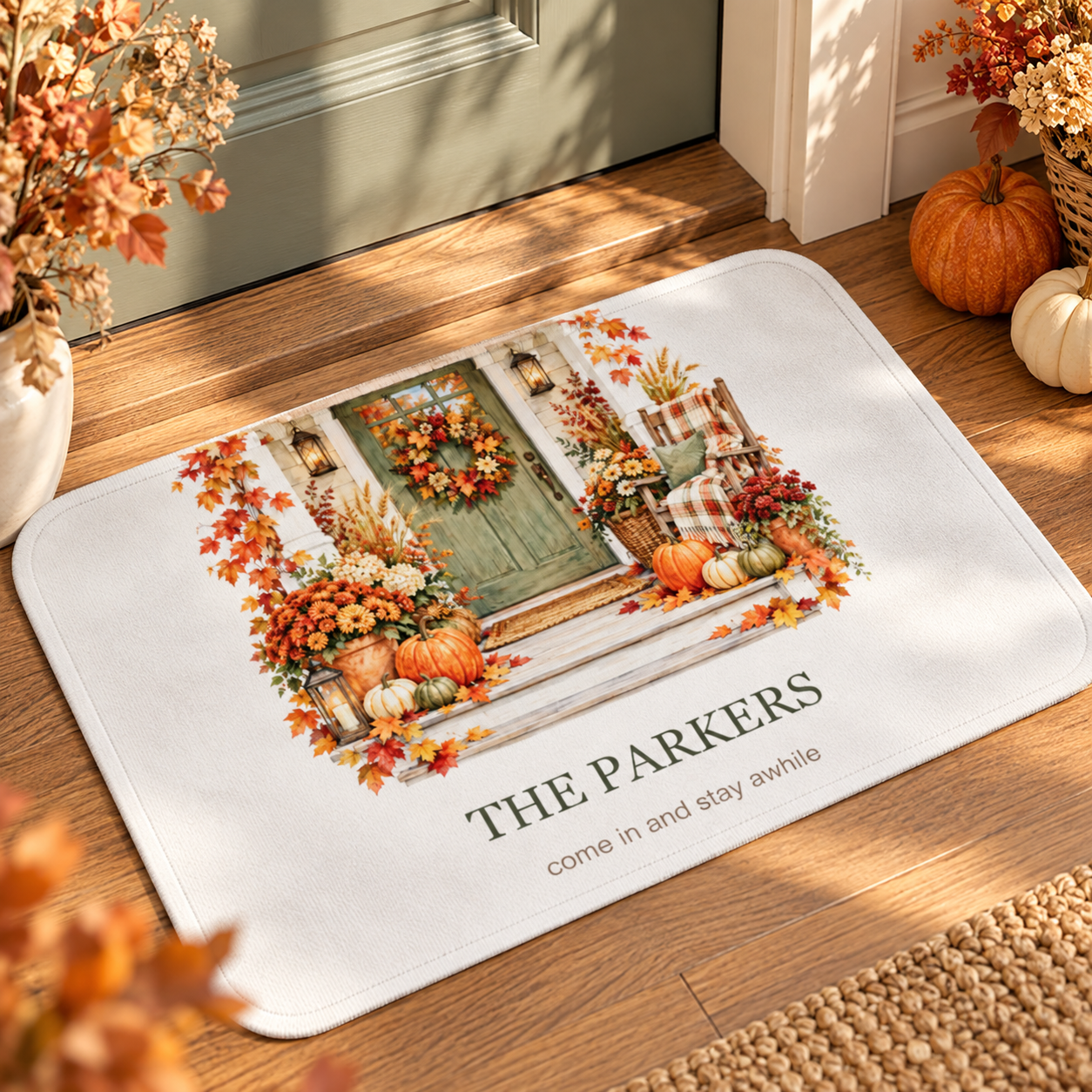 Autumn At Our Door · Personalized Welcome Mat · 50 × 80 cm · US