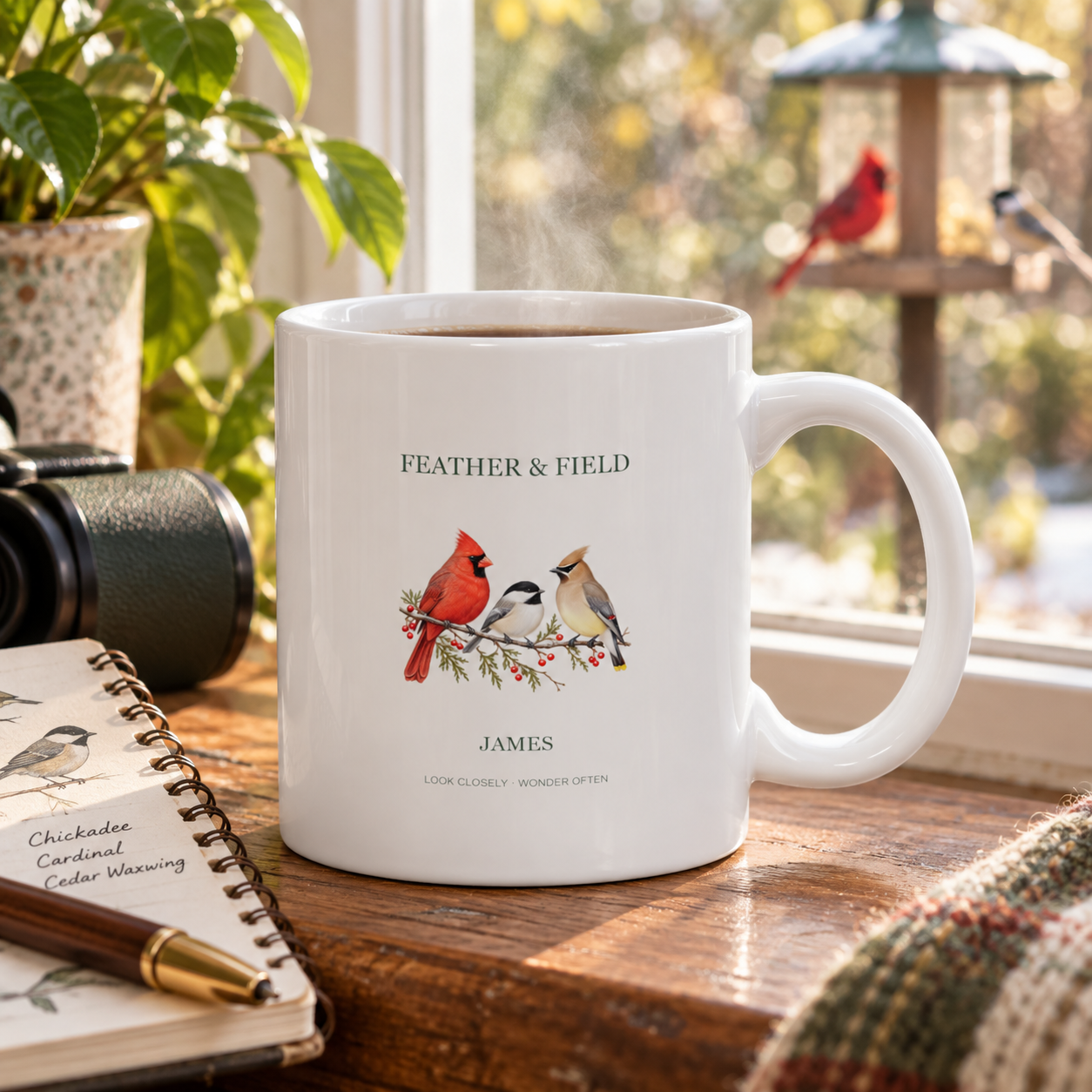 Feather & Field · Personalized Birdwatcher Mug · Classic white · 330 ml