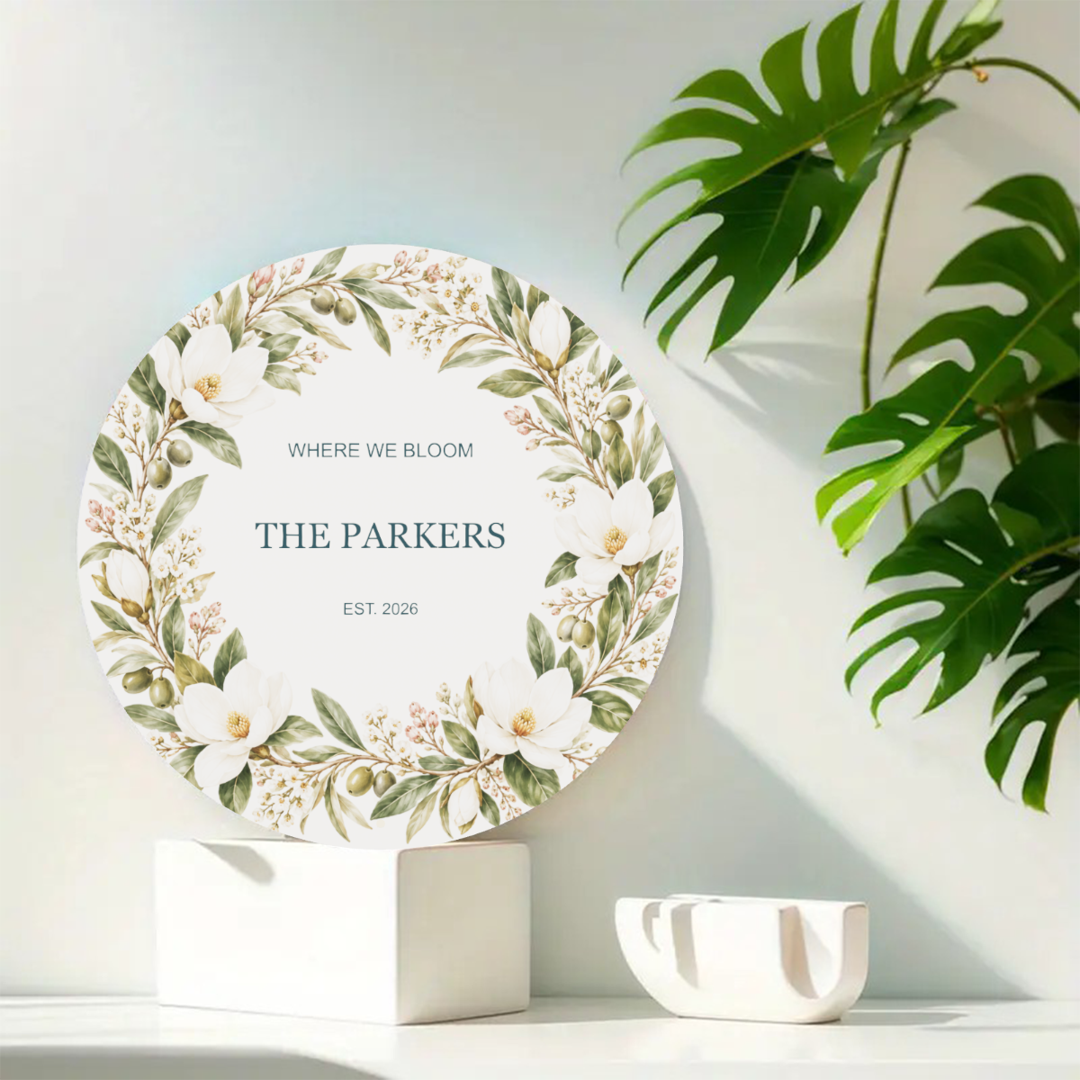 Personalized Family Round Sign