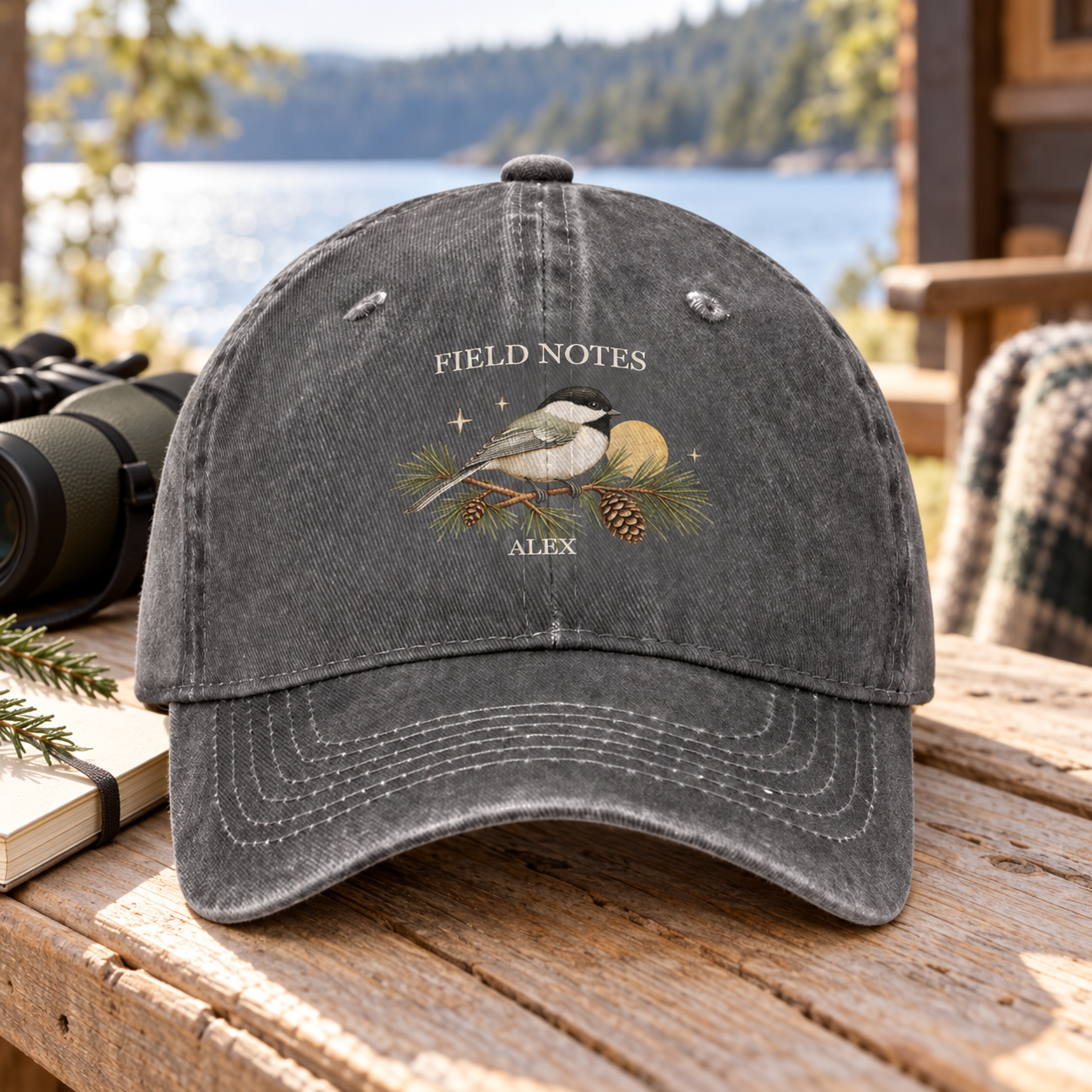 Field Notes · Personalized Birdwatcher Cap · Grey · One Size