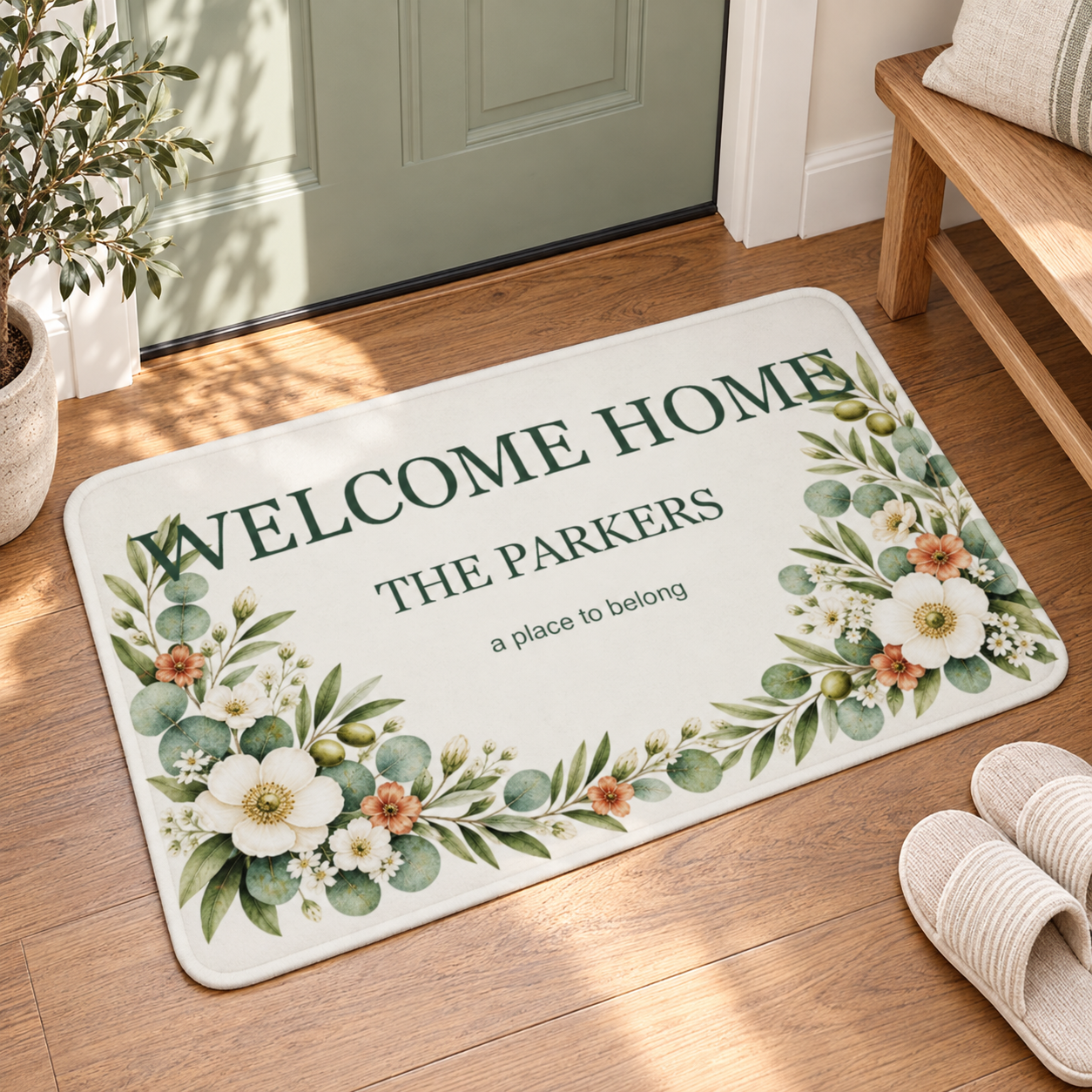 A Place To Belong · Personalized Indoor Mat · 60 × 90 cm