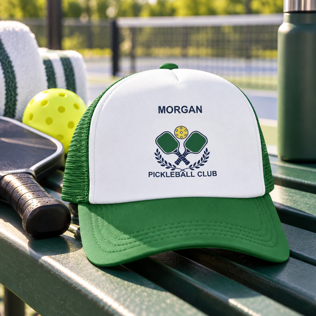 Rally Day · Personalized Pickleball Cap · Green · One size