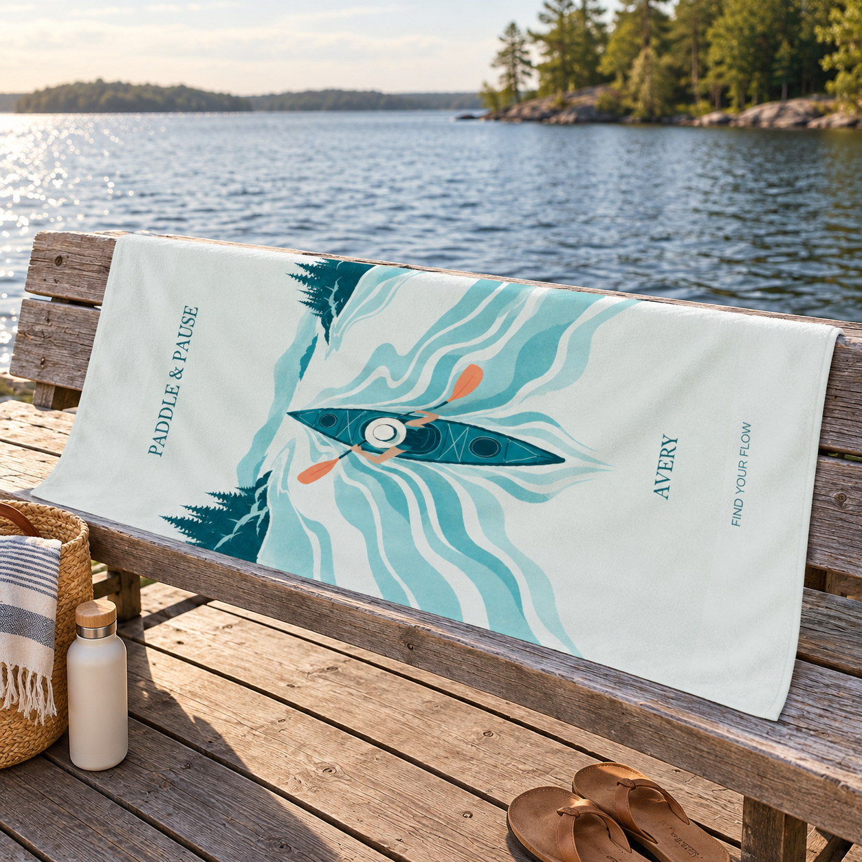 Paddle & Pause · Personalized Kayak Towel · One size