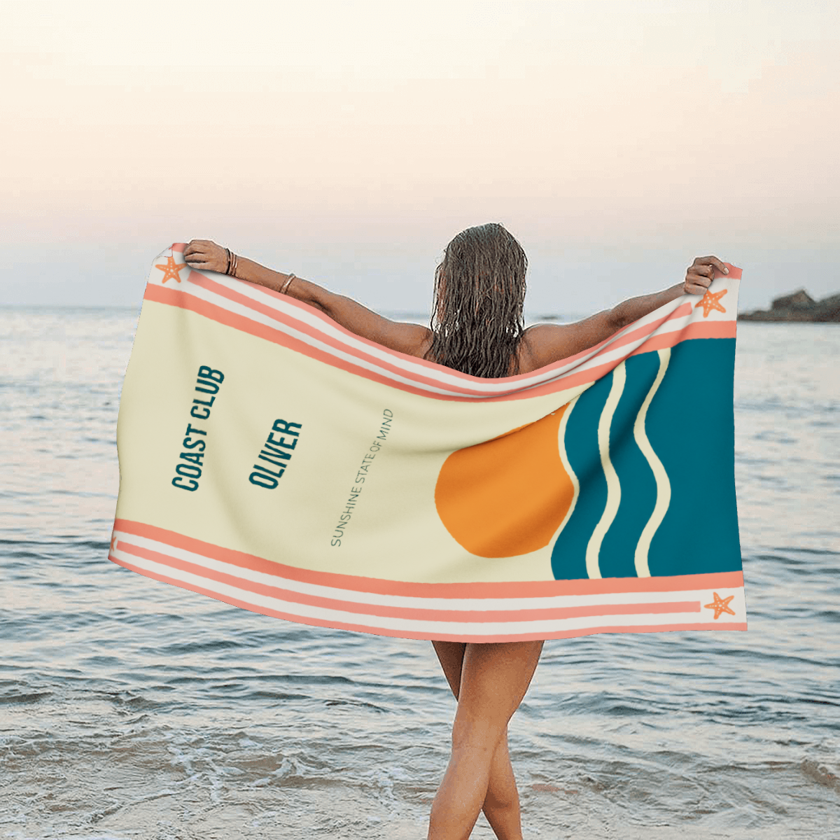 Personalized Retro Bath Towel
